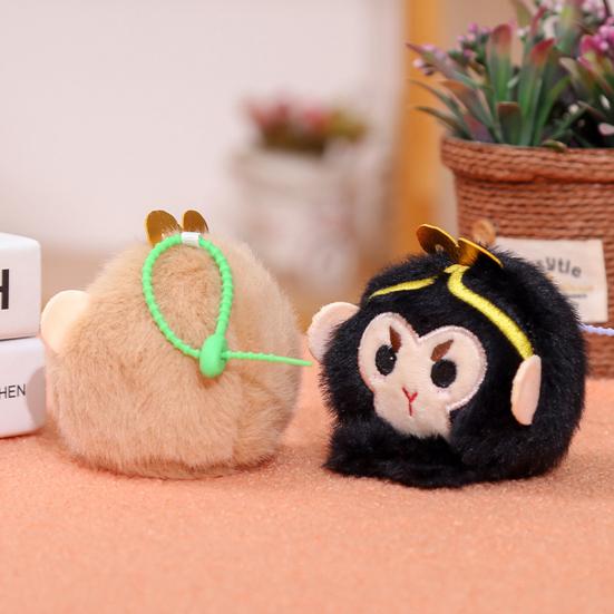 Мягкая игрушка-брелок в виде плюшевой куклы Сунь Укун, милый мультяшный дизайн головы обезьяны, плюшевая игрушка-король обезьян, забавный подарок для мальчиков и девочек