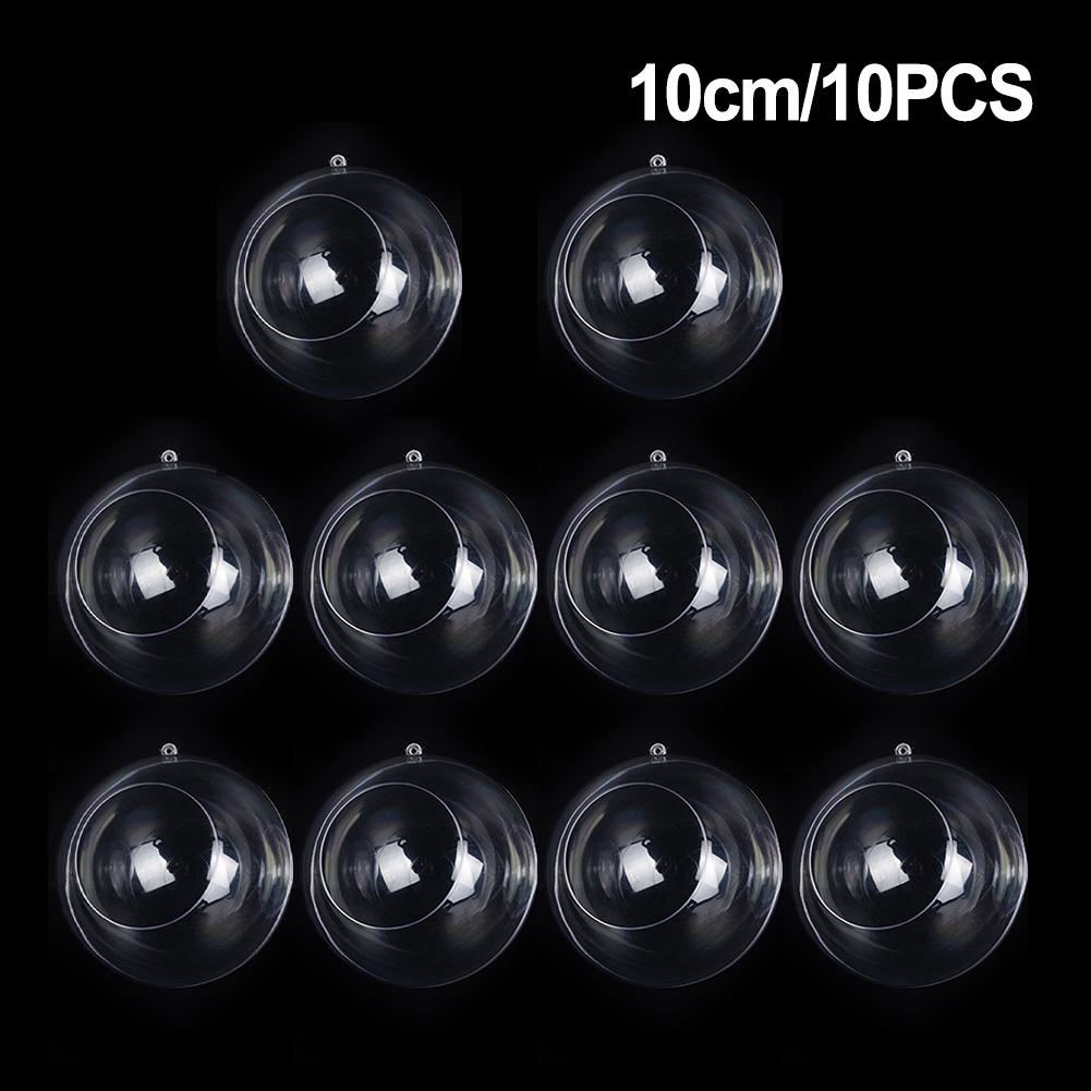 10PCS Versatile Transparent Acrylic Open Balls for Holiday Crafts and DIY