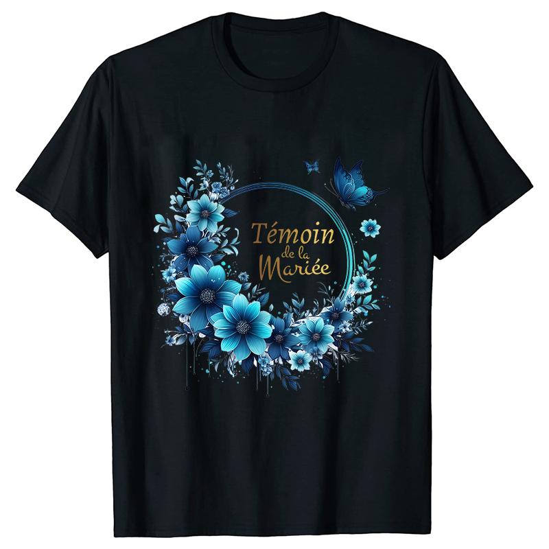 Team Bride Top Future Bride Tshirt Bridal Shower Wedding Bachelorette Party EVJF Flower Wreath Tees for Women Single Farewell