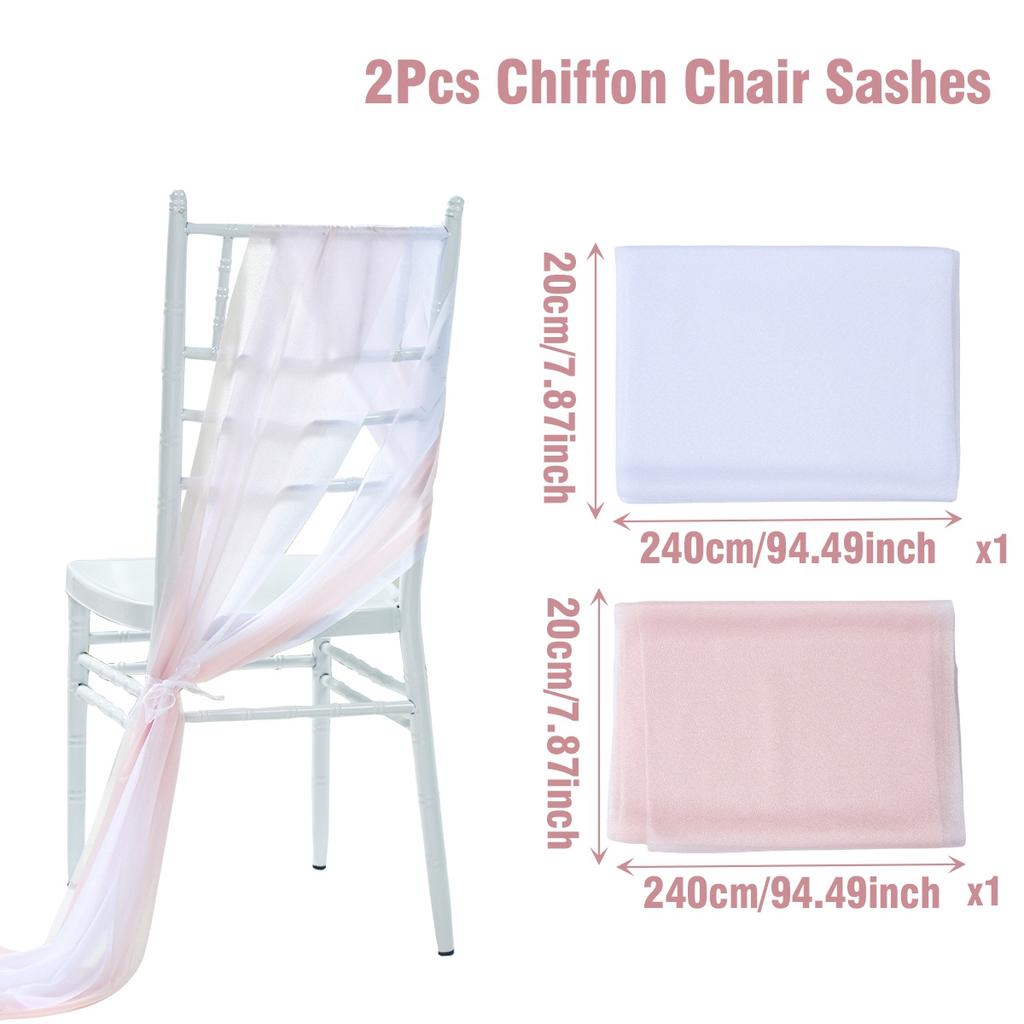 Шифоновая лента для стульев Свадебные принадлежности для вечеринок Украшения для свадебного прохода Вечеринка Банкет Событие Детский душ Декор для стульев Украшения для вечеринки