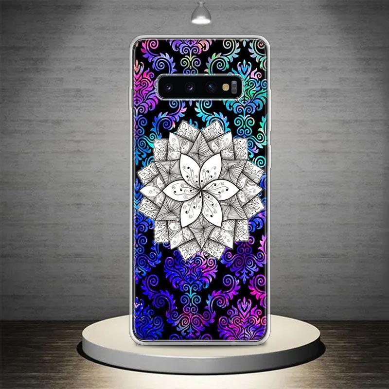 Цветной чехол-накладка с узором Тотем Мандала Цветок для Samsung Galaxy S22 S23 S24 S25 Ultra S21 FE S20 Plus S10 + S25Edge Мягкий Patte