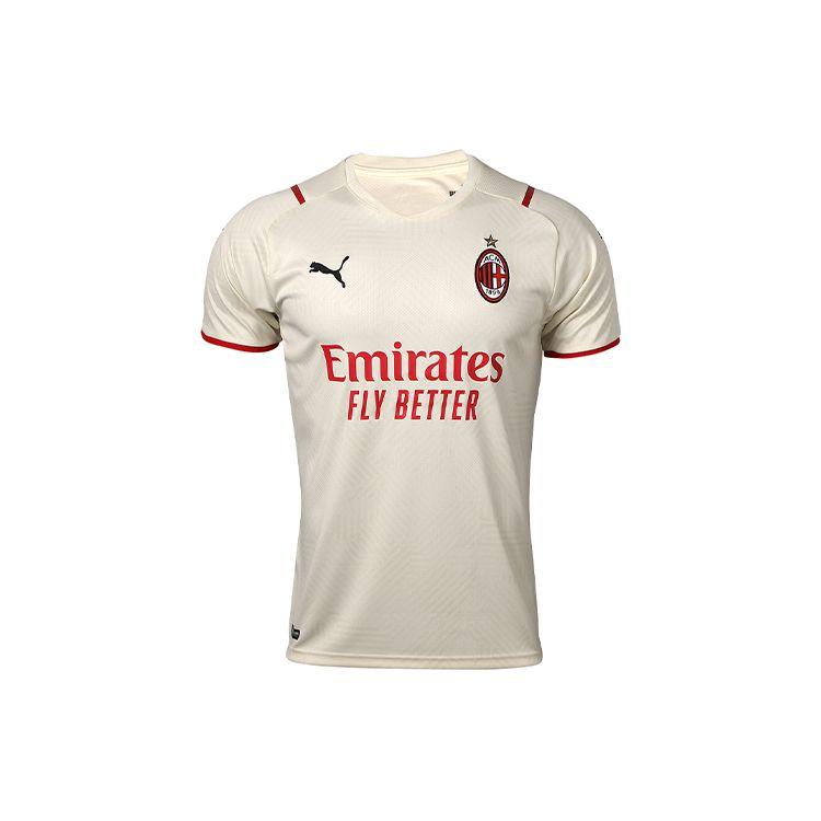 Puma Сезон 21-22 AC Milan Away Fan Edition Football Match Мужские майки с короткими рукавами Off-White 759127-02