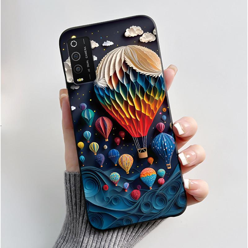 Casing For TCL 205 Case 4187D Aesthetic Fashion Cute Cat Cartoon Black Matte Soft Silicone Back Cover Shockproof TPU Phone Case