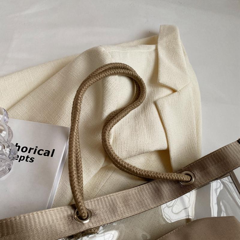 Прозрачная большая сумка из ПВХ для женщин, сумка через плечо большой емкости