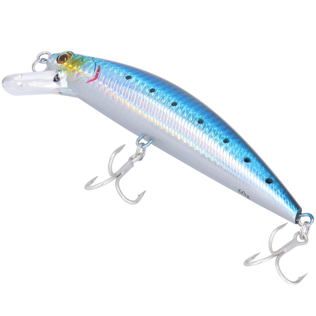 Sea Fishing Sinking Lure 60g Stainless Steel Plastic Artificial Simulation Eye Bait Accessory