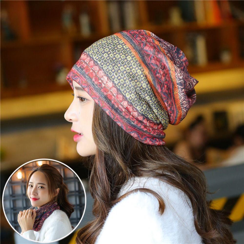 Breathable Thin Pullover Cap Head Wrap Slouchy Beanie Hat Casual Women Turban Hat