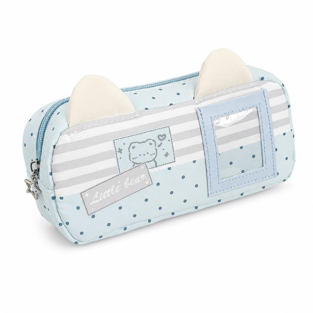 Cat Ear Design Pencil Case Bear Print Stationery Bag Large Capacity Pen Bag  School Supplies
