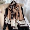 New Autumn Korean-style Printed Seaside Sunscreen Scarf for Women  Cotton and Linen Air-conditioned Room Shawl Beach Towel