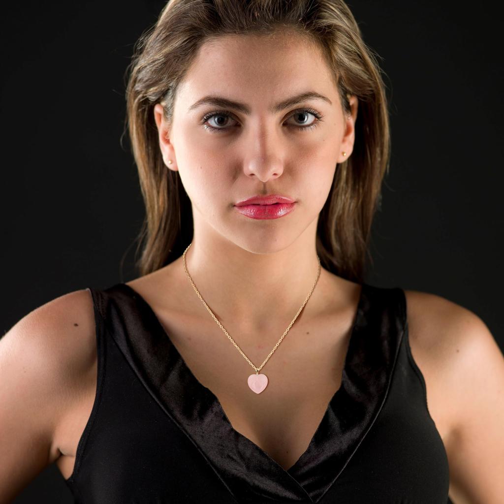 Ожерелье из розового кварца Love Heart с камнем силы исполнения любви для женщин [Coai]