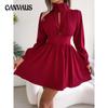 Spring and Autumn Women's Dress Sexy Hollow Waistline Hem Dress