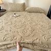European Style Jacquard Plush Fitted Sheet Winter Thick Warm Fleece King Mattress Cover with Deep Pocket Single Double Bed Sheet
