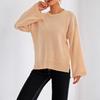 Loose and Comfortable Casual Solid Color Flared Sleeve Long Sleeve Top Round Neck Pullover Sweater for Women