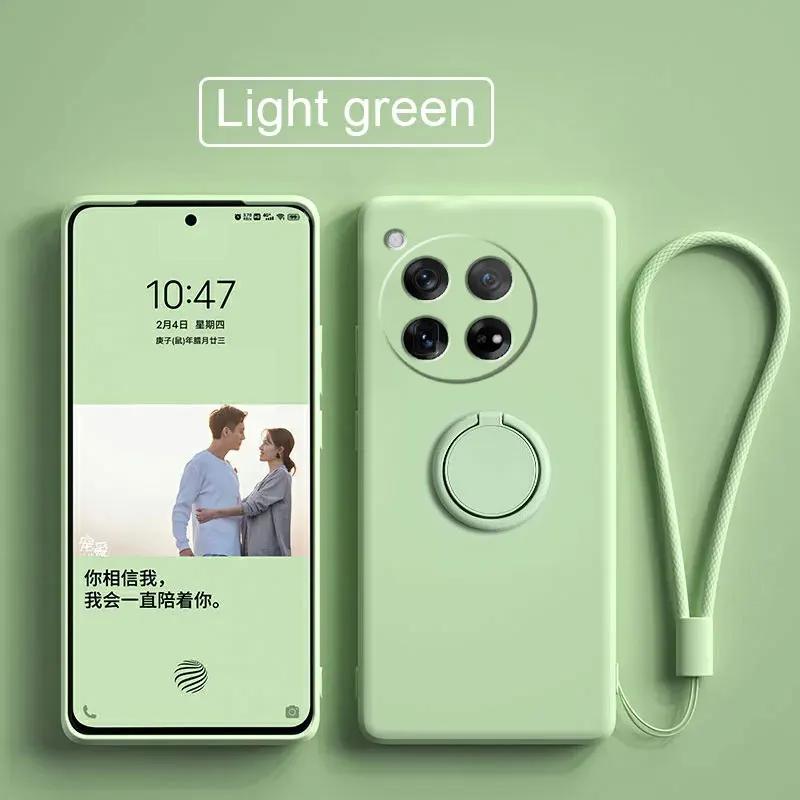Чехол для OnePlus 13 12 Чехлы Жидкий Силикон Кольцо Подставка Телефон Чехол Коке для OnePlus 1+12 13 Чехол Противоударный Бампер Задняя Крышка Funda