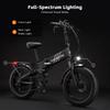Складной электрический велосипед PURE UNICORN U4, мотор 1000 Вт, аккумулятор 48 В 15 Ач, широкие шины 20*4 дюйма, максимальная скорость 48 км/ч, запас хода 60 км, 7-скоростная трансмиссия Shimano