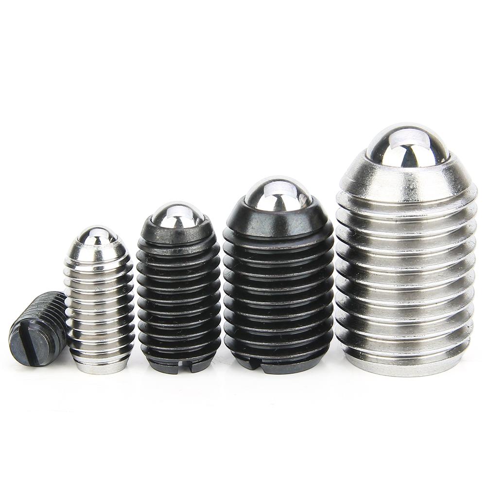 Factory Supply 10pcs Groove Ball Plunger M4~M24  Carbon/Stainless Steel  Spring Loaded Plunger Steel Ball Fastening Spring Screw