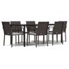 VidaXL Garden Dining Set 7 Pcs Cushions Wicker Steel 3186965