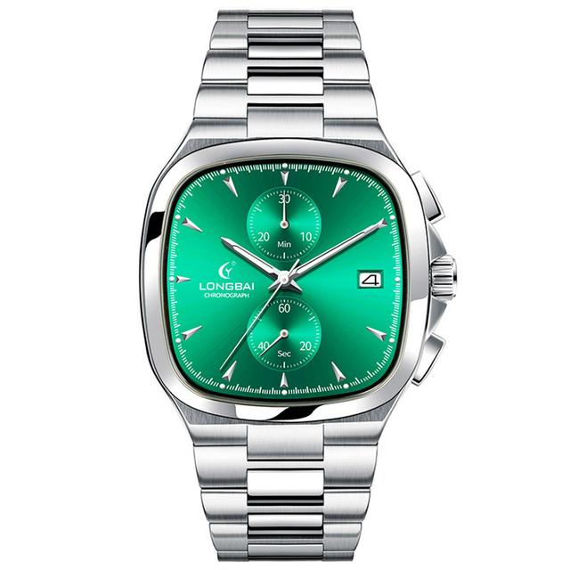 Luxury Chronograph Watch Men Business Chrono Quartz Wristwatches Square Sports Watch VK61 Movt 50M Waterproof Clock Gift Longbai