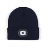 Women Men Illuminated Hat USB Charging LED Beanie Hat Headlamp Knitting Hat Unisex Winter Knit Beanie with 4 LEDs Light
