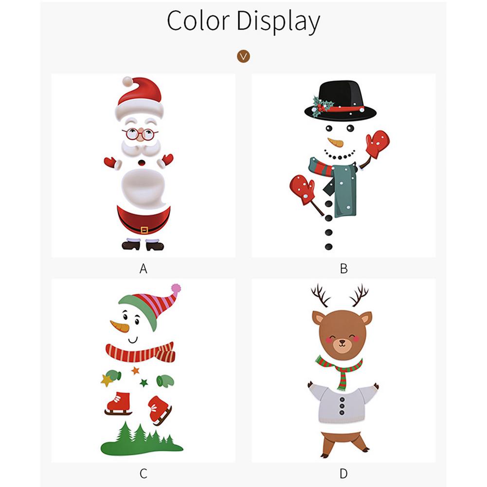 Christmas Decorations Creative Reindeer Snowman Santa Claus Refrigerator Magnet Stickers Set Cute Fridge Magnet Stickers