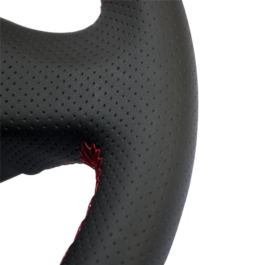 Черный противоскользящий чехол на руль из искусственной кожи, сшитый вручную для Lada Granta 2011 2012 2013 2014 2015 2016 2017 2018