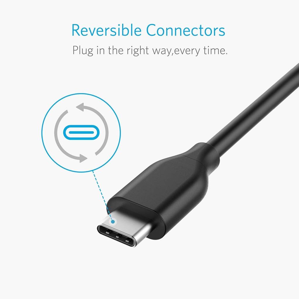 Кабель Anker USB Type C Кабель PowerLine Совместим с iPhone 16 15 Oculus и другими устройствами Android и Black USB-C и USB-A 3.0 / / link/Galaxy/iPad