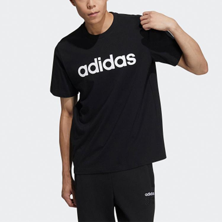 adidas Neo CE Logo T1 Training с коротким рукавом, футболка с круглым вырезом, мужские топы, черный GP4887