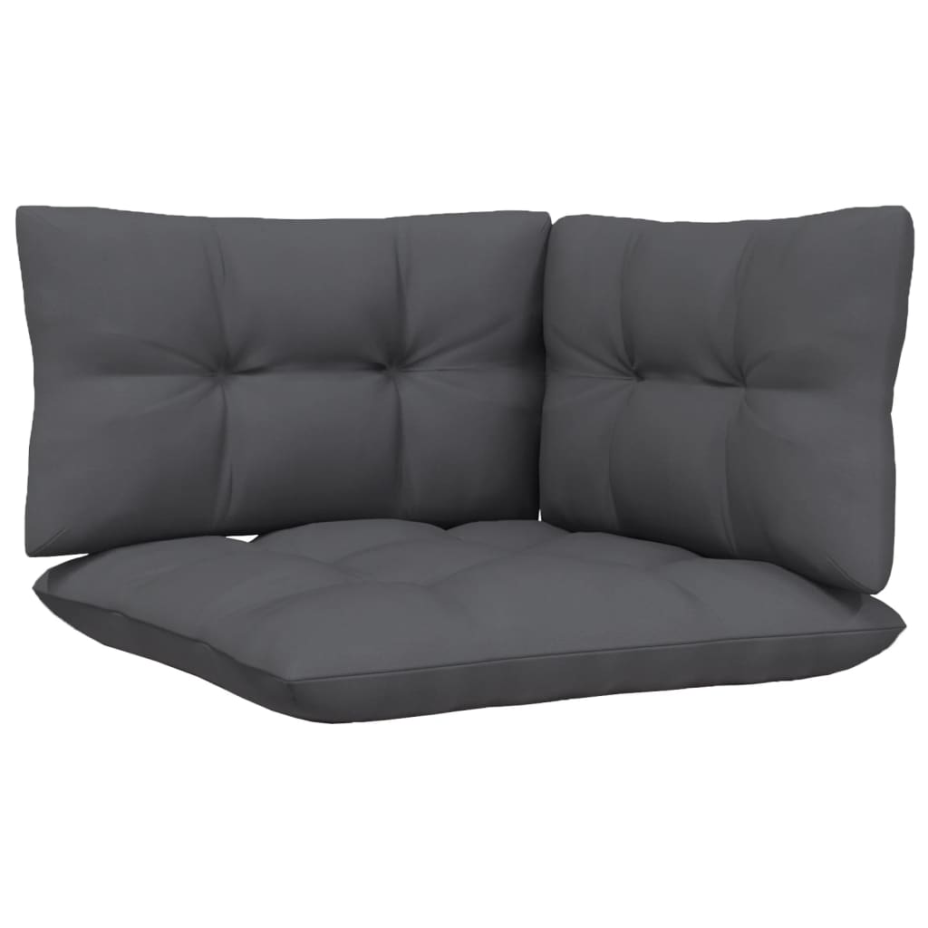 Vidaxl 2-Osobowa Sofa Ogrodowa Z Antracytowymi Poduszkami, Sosnowa