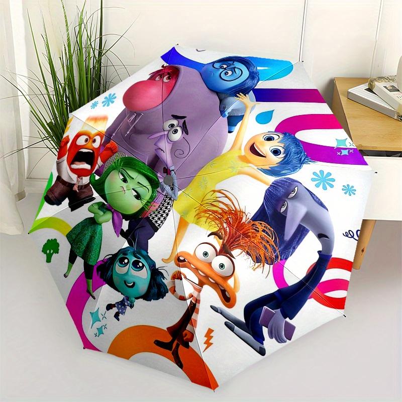 InsideOut Theme Automatic Compact Folding Cute Umbrella - Portable and Durable, 8-Bone Iron Umbrella for All Weather0707085