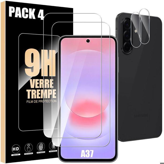 2 Verres Trempés et 2 Vitres Caméra Arrière pour Samsung Galaxy A37 5G - Protection Anti-Rayures
