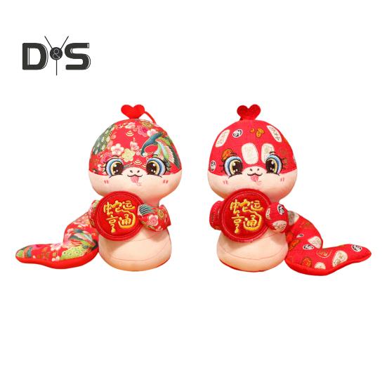 Плюшевая игрушка змея для декора на китайский Новый год, элегантная кукла-талисман змея, праздничные плюшевые змеи для весеннего фестиваля, праздничное украшение, подарок