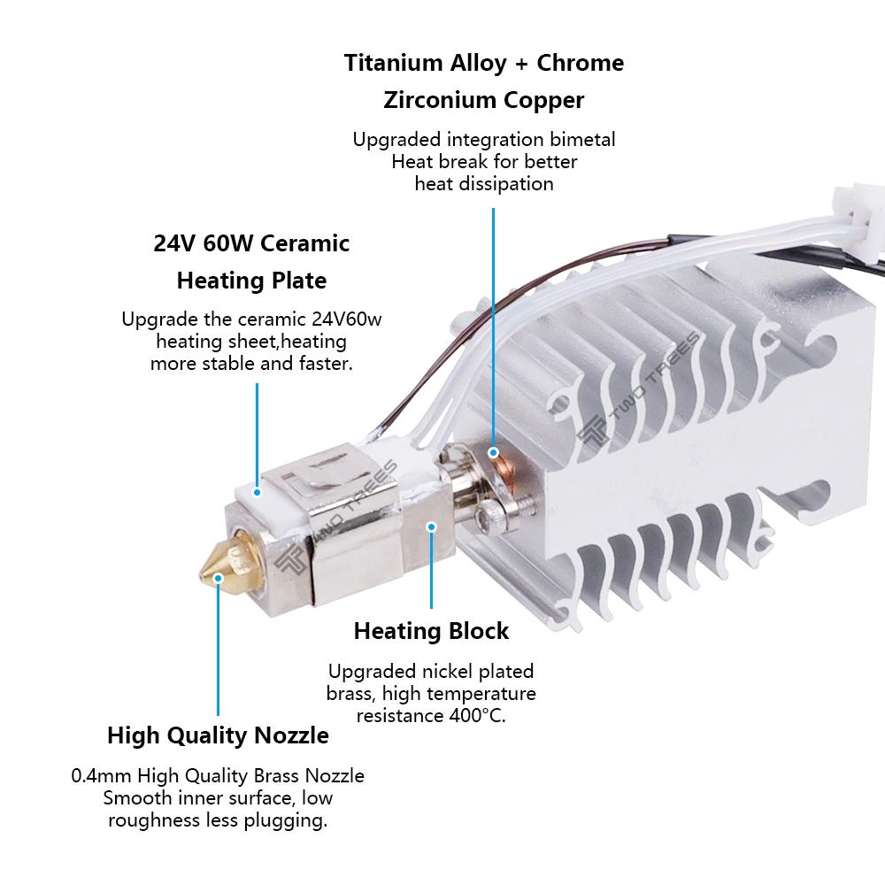 Upgrade Hotend Kit For Creality Ender 3 V3 SE Hot End 24V 60W Ceramic Print Head Bimetallic Throat 3D Printer Parts