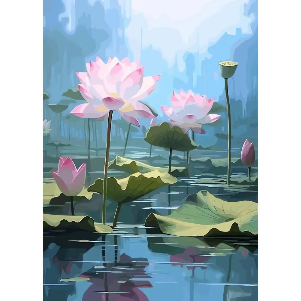 Traditonal Chinese Style Lotus Flower Lotus Leaf Posters Canvas and Prints Wall Art Picture For Living Room Home Dec