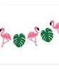 Hawaiian Party Decoration Green Leaf Pineapple Flamingo Banner Tropical Hawaii Theme Banners Happy Hawaiian Birthday Party Decor