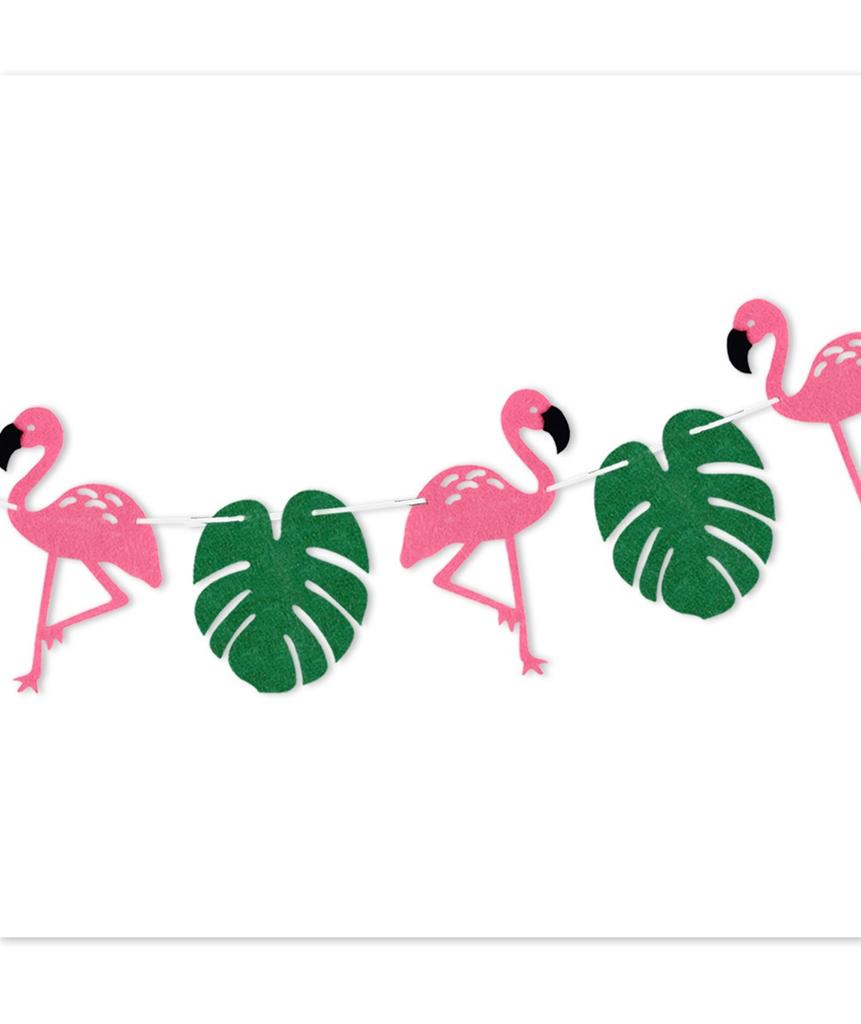 Hawaiian Party Decoration Green Leaf Pineapple Flamingo Banner Tropical Hawaii Theme Banners Happy Hawaiian Birthday Party Decor