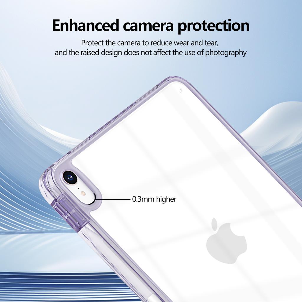 Для iPad (2025)/10.9 (2022) Прозрачный чехол из ТПУ для планшета с защитной крышкой и слотом для стилуса