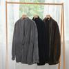 Весенние и осенние мужские костюмы и блейзеры, повседневные куртки для поездок на работу, вельветовое пальто в стиле Харадзюку, серый блейзер на одной пуговице, Sim Fit