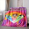 1pc Powerpuff Girls Blanket Lightweight Flannel Throw For Sofa, Bed, Travel, Camping, Livingroom, Office, Couch, Chair, And Bed