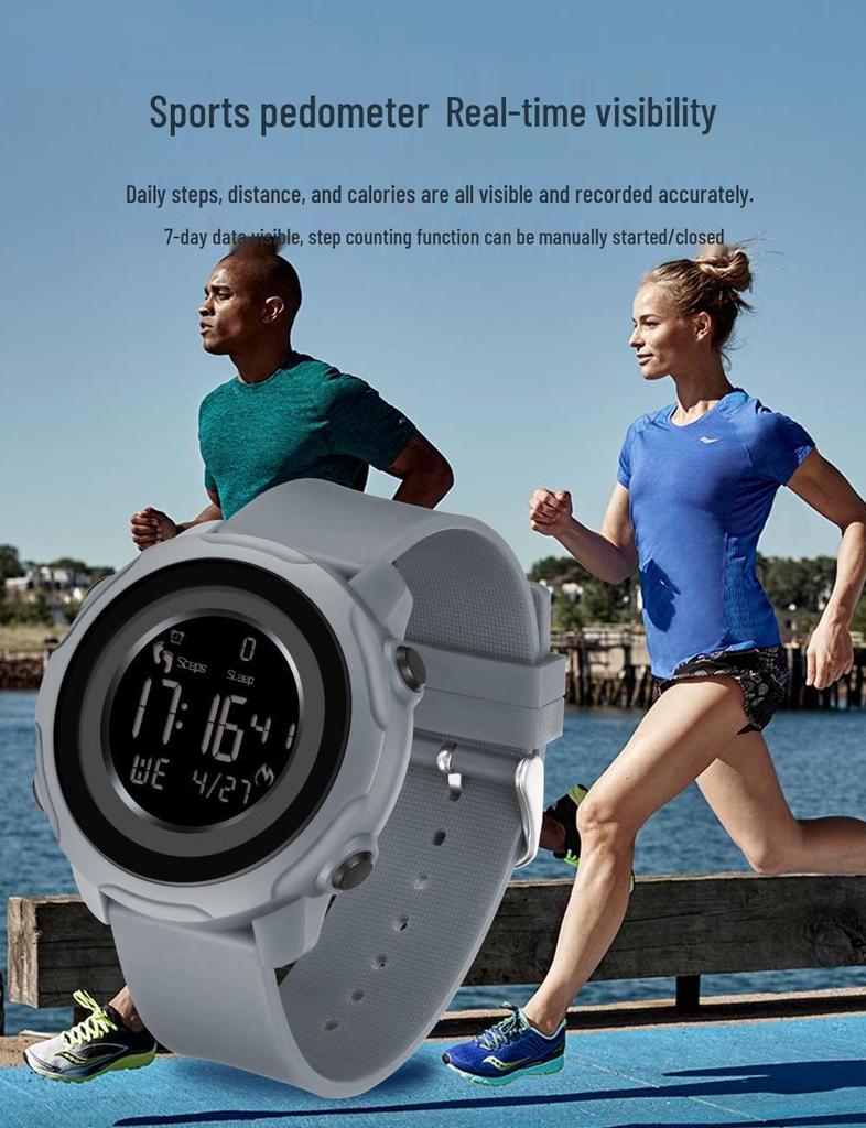 Sanda Waterproof Digital Watch with Step Counter, Calorie Tracker, Alarm, and Multifunctional Features for Outdoor Sports