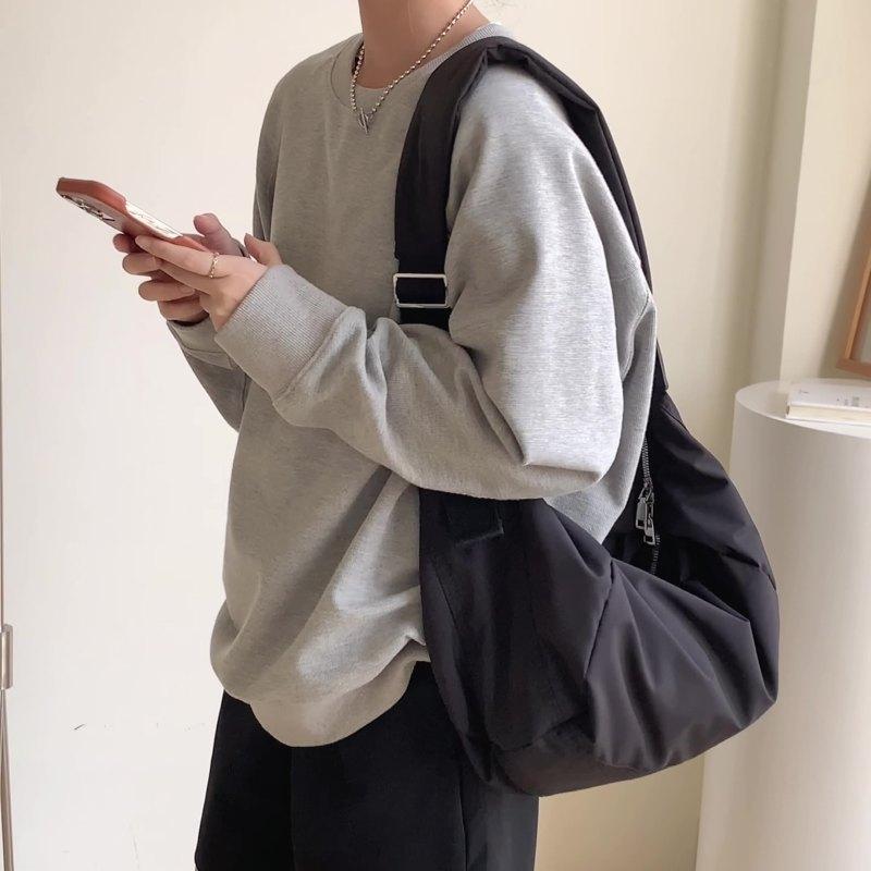 Large-capacity Casual Crossbody Bag, High-end Solid Color Shoulder Bag