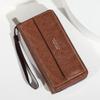 Men's PU Leather Long Wallet with Multi-Card Slots, Large Capacity Clutch, Phone, and Coin Purse