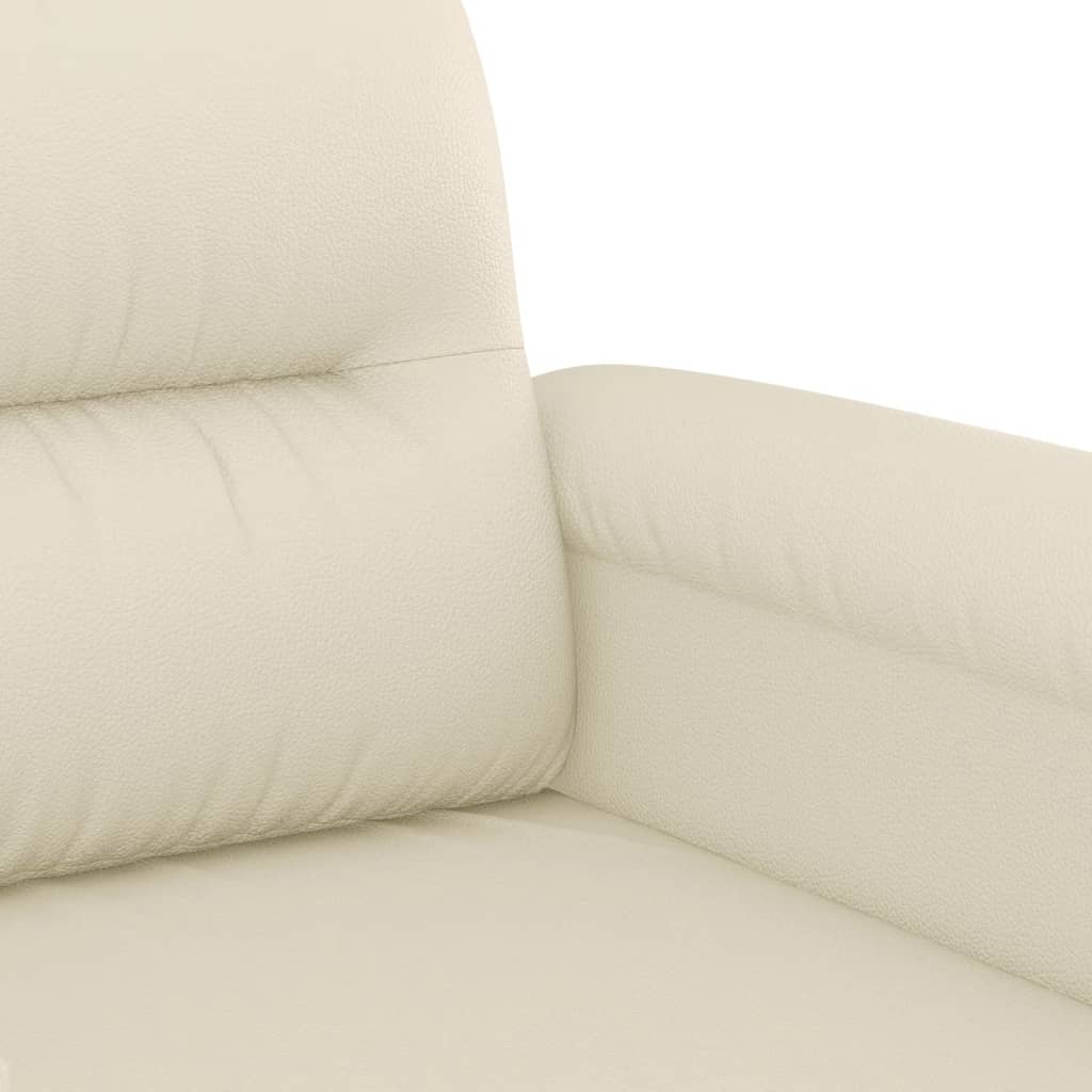 2 Seater Cream Sofa 140 cm Faux Leather