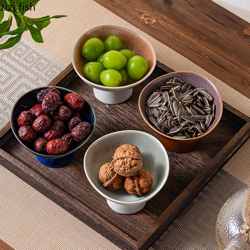 Керамическая миска с высокой ножкой, стаканчик для мороженого, десертная тарелка, миска для закусок, миски Sasebo, фруктовая тарелка, конфетница, блюдо для димсамов, тарелки для торта