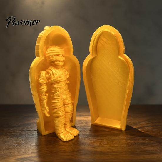 Статуэтка с уникальной текстурой, 3D-печать, набор: саркофаг фараона, мумия, шарнирная фигурка с подвижными суставами, кейс для хранения фигурок, коллекционная