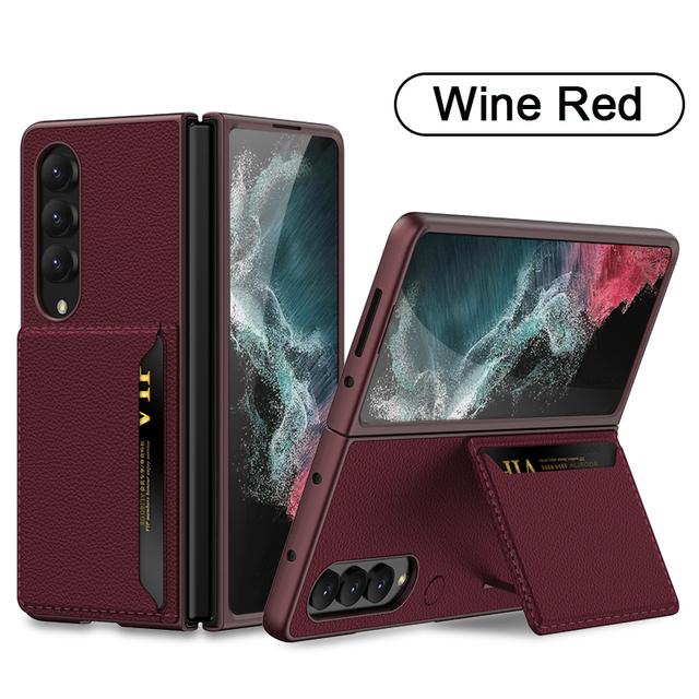 Чехол для Samsung Galaxy Z Fold 4 5g, ультратонкий кожаный чехол с гнездом для карт, пластиковый чехол, чехол для Samsung Z Fold 4 Fold4