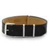 CASSIS Calfskin Watch Strap TYPE NATO LEATHER 18mm Black with Replacement Tool #189.601S019018
