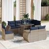 VidaXL Garden Lounge Set with Cushions 9 Pcs Grey Wicker Acacia, Outdoor Sofa Set, Garden Furniture, 3326662