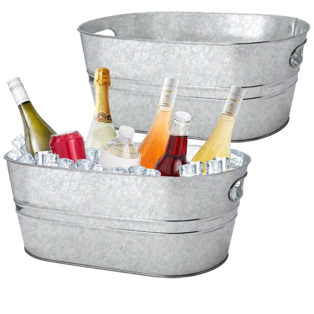 Metal Galvanized Tub 15L Drink Bucket High Quality Ice Bucket  Parties