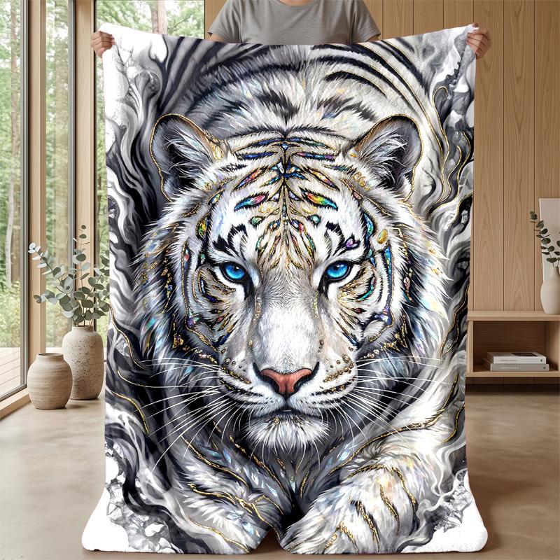 Tiger Spirit Artwork 1 Theme blanket Lightweight Warm Flannel Blanket Decorative Throw Blanket for Home Decoration