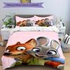 3 шт. Набор стеганых одеял Zootopia Ник и Джуди, Мягкое и удобное пододеяльник для спальни, гостевой комнаты, Комплект постельного белья S102