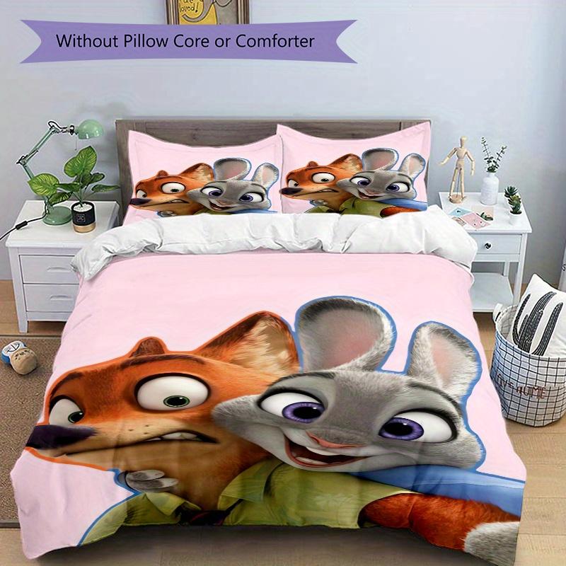 3 шт. Набор стеганых одеял Zootopia Ник и Джуди, Мягкое и удобное пододеяльник для спальни, гостевой комнаты, Комплект постельного белья S102